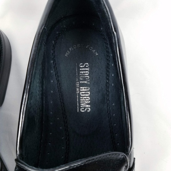 Stacy Adams Mens Loafers Shoes 10 M Black Leather - Picture 5 of 8